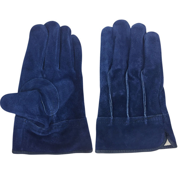 小野商事 牛床革手袋 オイル加工 内綿付き ブルー L 蒼龍 AG4813 AG4813L 1双（直送品）