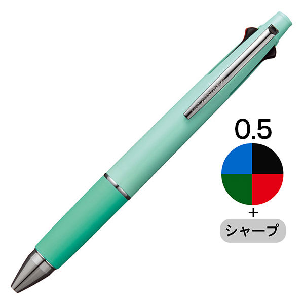 ジェットストリーム4&1 多機能ペン  0.5mm ペールグリーン軸 4色+シャープ MSXE510005.52 三菱鉛筆uni