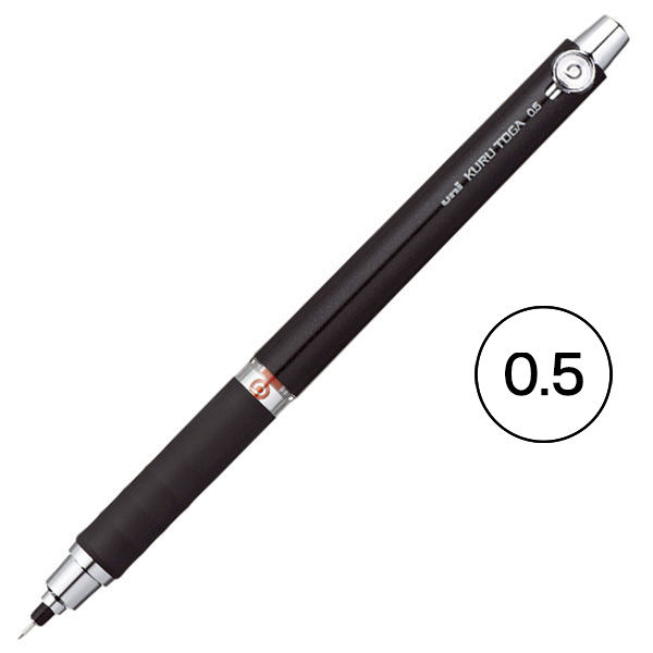 三菱鉛筆(uni) クルトガ656 ラバーグリップ付 ブラック M56561P.24 1本 ユニ