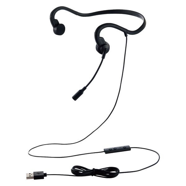 エレコム 有線 骨伝導イヤホン USB-A接続 ヘッドセット マイク付き 耳 