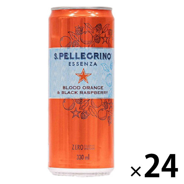 サンペレグリノ エッセンザ ブラッドオレンジ&ブラックラズベリー 330ml 1箱（24缶入）