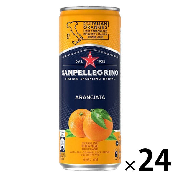 サンペレグリノ アランチャータ（オレンジ） 330ml 1箱（24缶入）