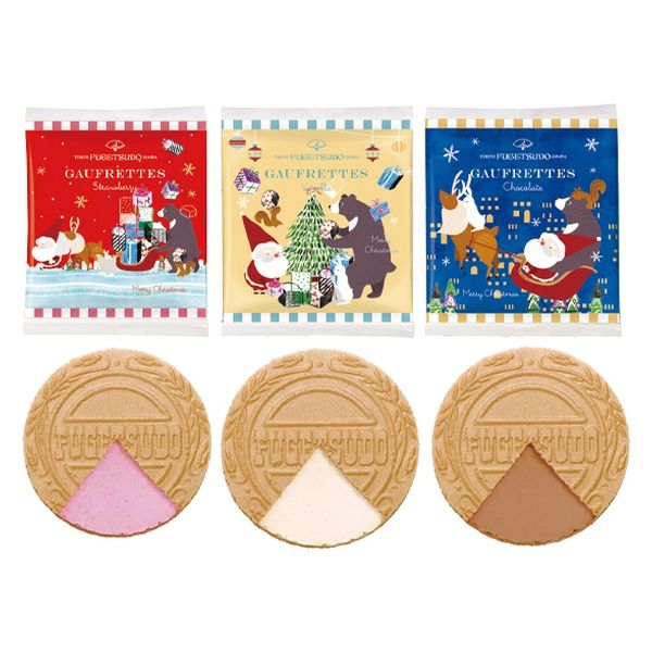 〈東京風月堂〉クリスマスゴーフレット24枚入 1箱 三越伊勢丹 紙袋付 手土産 ギフト 洋菓子