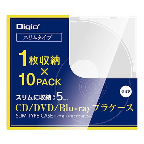 ナカバヤシ ＣＤ／ＤＶＤプラケーススリムタイプ１０Ｐ CD-093-10C 3個（直送品） - アスクル