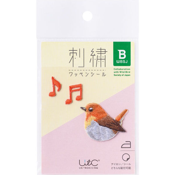 ヒサゴ 鳥刺繍ワッペンコマドリ UTN203 5個（直送品）