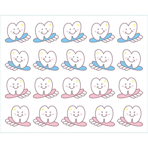 フジタ 衝突防止シールタイプ Healthy teeth kids1 SH_IM_207 SB10 1シート（20枚）（直送品）