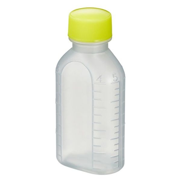 エムアイケミカル 投薬瓶PPB 60mL 凸凹目盛り（未滅菌）キャップ色：黄　少数包装 08-2850-2204 1袋（10本入）（直送品）