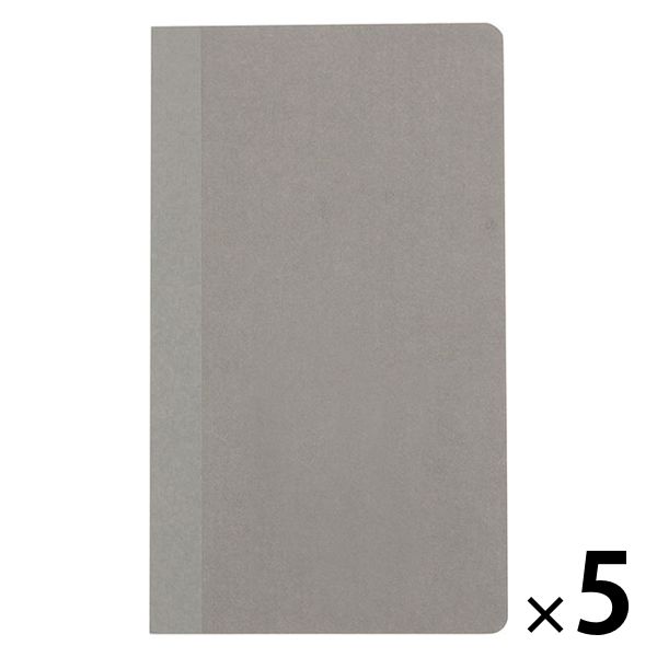 無印良品 上質紙 スリムノート 横罫縦ドット B6スリム ライトグレー 40枚 1セット（5冊） 良品計画
