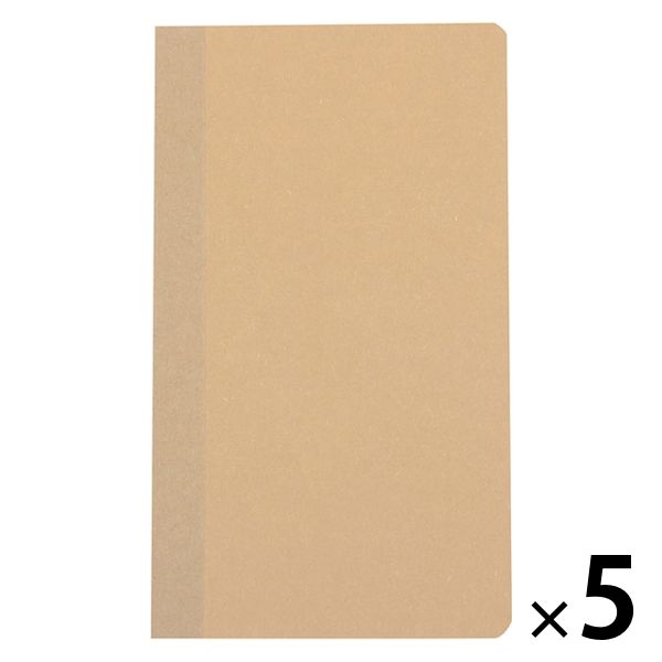 無印良品 上質紙 スリムノート 無地 B6スリム ベージュ 40枚 1セット（5冊） 良品計画