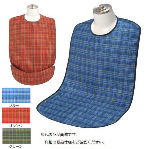 竹虎 ソフラピレン エプロン 食事用 介護用 チェック 2WAY グリーン 10718303x5 1枚（直送品）