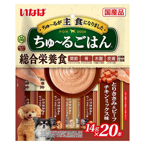 いなば ちゅーる 総合栄養食 とりささみビーフミックス味 16本 国産品