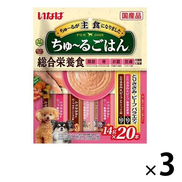 バラエティパック）いなば ちゅーるごはん 犬 とりささみ・ビーフ 総合