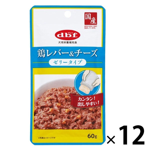 デビフ 鶏レバー＆チーズ ゼリータイプ 国産 60g 12袋 ドッグフード ウェット パウチ