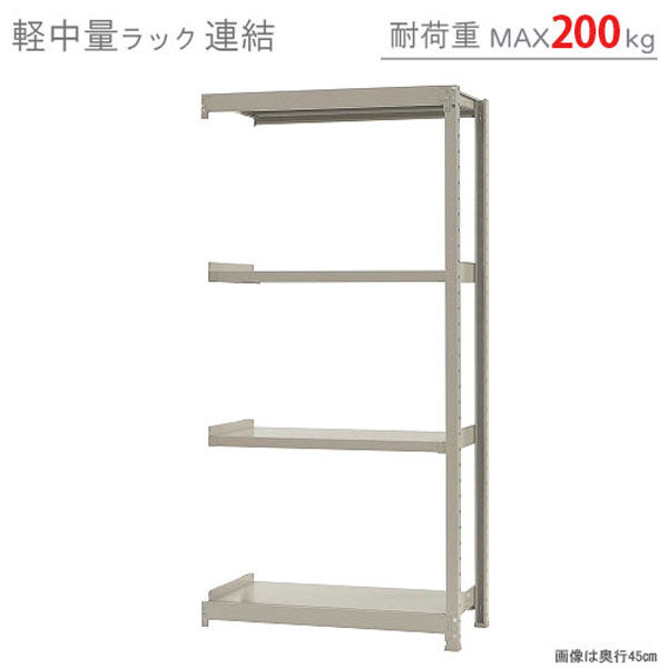 軒先渡し】北島 軽中量ラック 200kg 連結 4段 幅900×奥行450×高さ