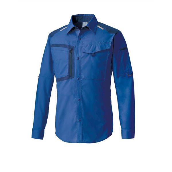 クロダルマ 長袖シャツ ブルー LL 25677-10-LL 1枚（直送品）