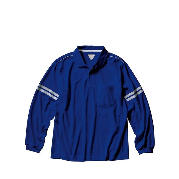 クロダルマ JIS T8118適合静電気防止長袖ポロシャツ ブルー S 25474-10-S 1枚（直送品）