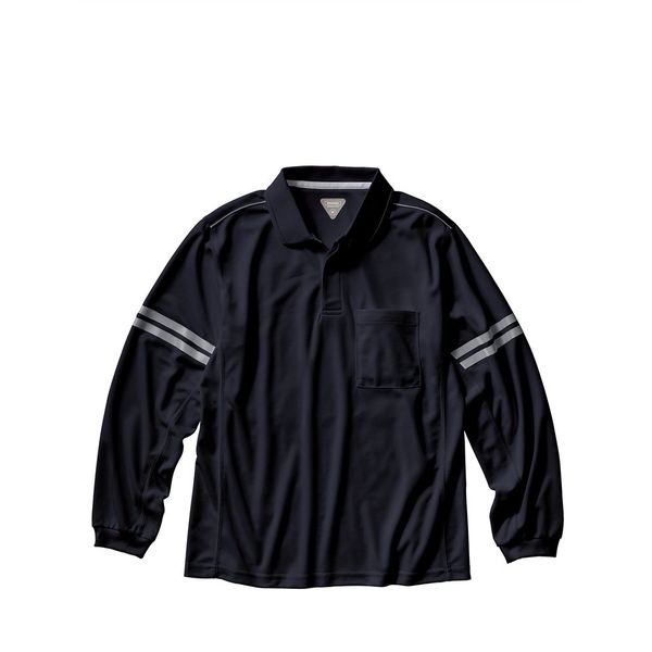 クロダルマ JIS T8118適合静電気防止長袖ポロシャツ ネイビー L 25474-11-L 1枚（直送品）
