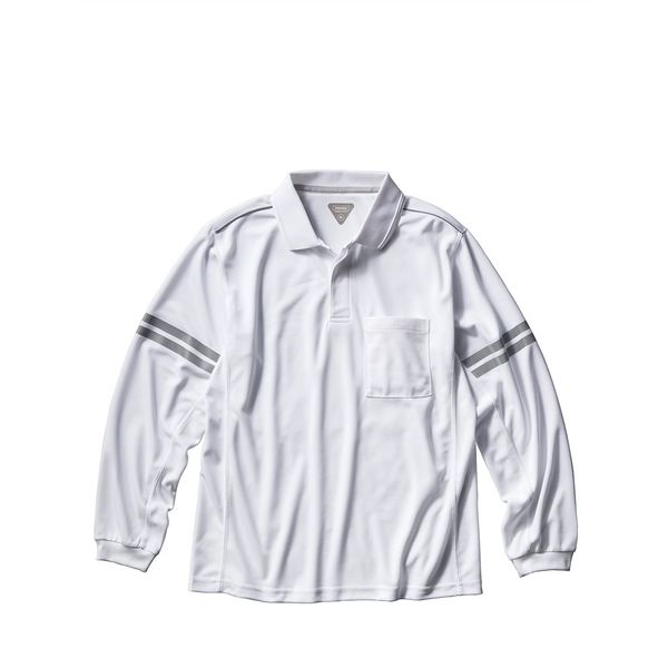 クロダルマ JIS T8118適合静電気防止長袖ポロシャツ ホワイト L 25474-90-L 1枚（直送品）