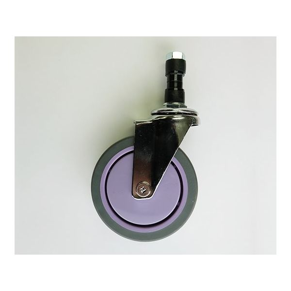 アズワン キャスター ゴム止め式 23mm用 紫 φ100mmストッパー無 62-2699-56 1個（直送品）