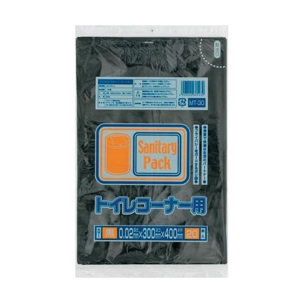 ワタナベ工業 ワタナベ トイレコーナー用 黒 MT-30 1セット(800枚:20枚×40袋) 379-5417（直送品）