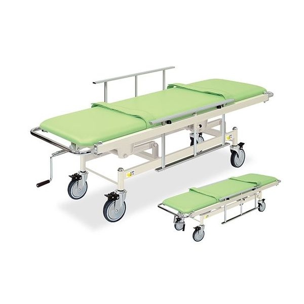 高田ベッド製作所 車載ストレッチャー150 幅60×長さ193(座シート180)×高さ48~86cm グレー TB-1027 1個（直送品）