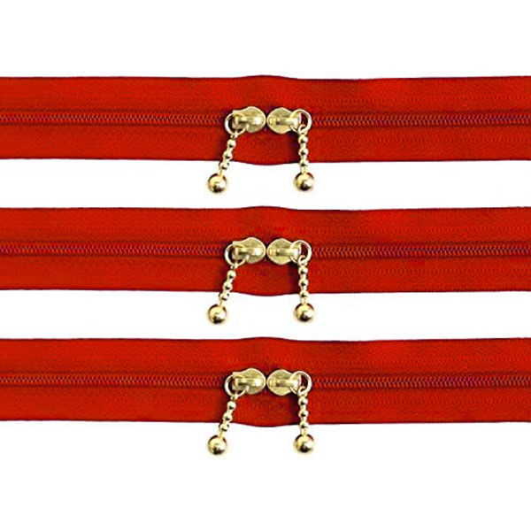 YKK Y.K.K 両開きファスナー 40cm 5本入 赤 3CFW40-519 1セット