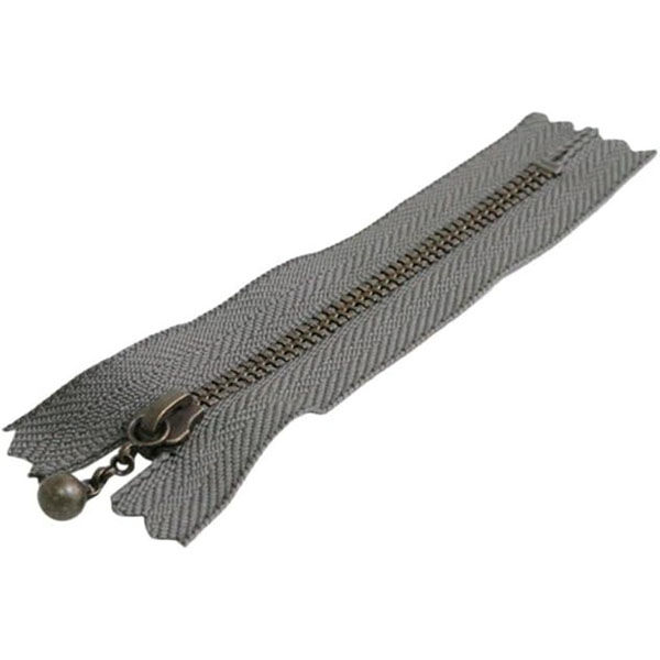 YKK Y.K.K 玉付ファスナー 14cm 10本入 スモークグレー 3GKB14
