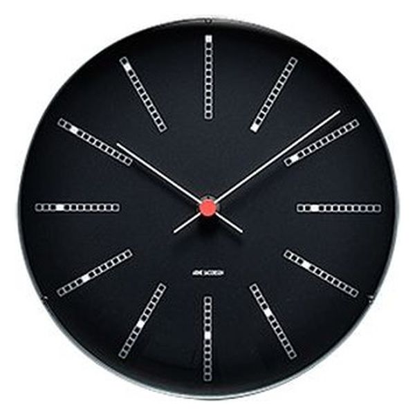 アイ・ネクストジーイー アルネ ヤコブセン 掛時計 WALL CLOCK BANKERS BLACK 直径210mm 43636 1個（直送品）