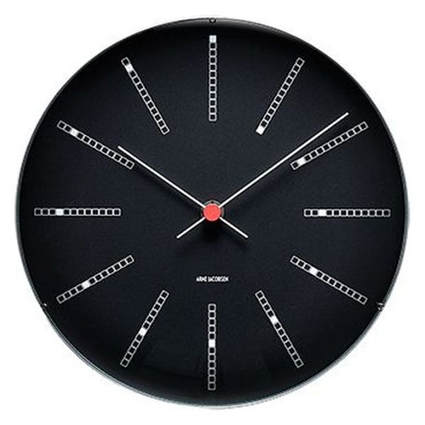 アイ・ネクストジーイー アルネ ヤコブセン 掛時計 WALL CLOCK BANKERS BLACK 直径290mm 43646 1個（直送品）