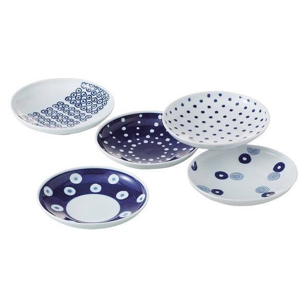西海陶器 波佐見焼 藍丸紋 取皿5枚揃 13309 1箱（直送品