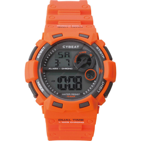サン・フレイム １０気圧デジタル腕時計 オレンジ ACY14-OR 1箱（直送品）
