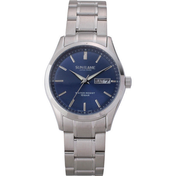 サン・フレイム １０気圧防水日本製メンズ腕時計 ブルー DSMJZ002-BL 1 