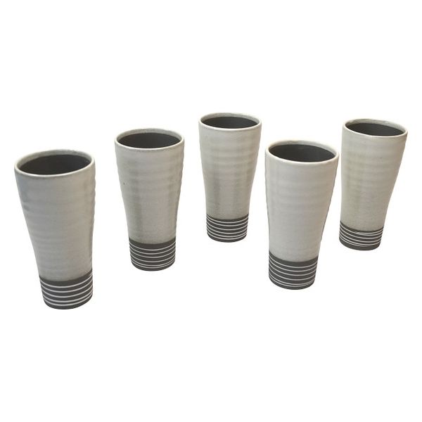 マルヒ肥田陶器 クロウ ビールカップ5個揃 MC1735-7 1箱（直送品