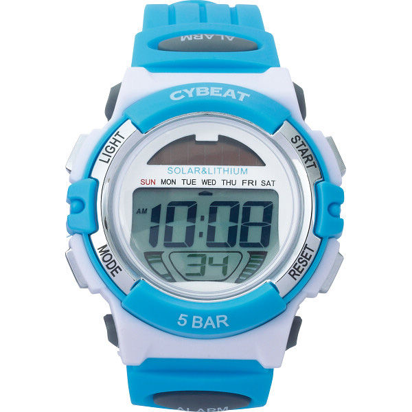 サン・フレイム デジタルソーラー腕時計（ソーラーパワー併用） ブルー RSM02-BL 1箱（直送品）