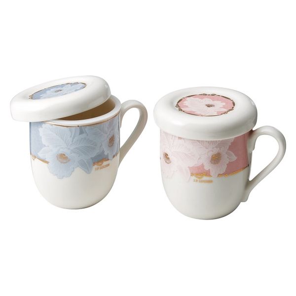 東秀陶器 カトリーヌ ペア蓋付マグ TSTー012 1箱（直送品） - アスクル