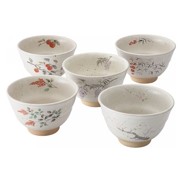 東秀陶器 粉引華風 お茶碗5客揃 Tー538 1箱（直送品） - アスクル