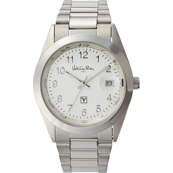 ゆうわ バレンチノ・ルウディ メンズ腕時計 ホワイト VR-100M 1袋（直送品） - アスクル