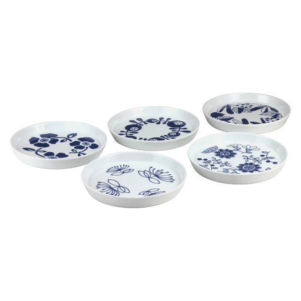 西日本陶器 藍絵変り ５寸皿揃 952435 1箱（直送品） - アスクル