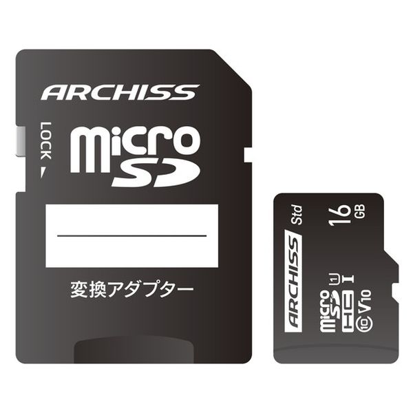ARCHISS microSDHC 16GB UHS-I Class10 AS-016GMS-SU1 1個