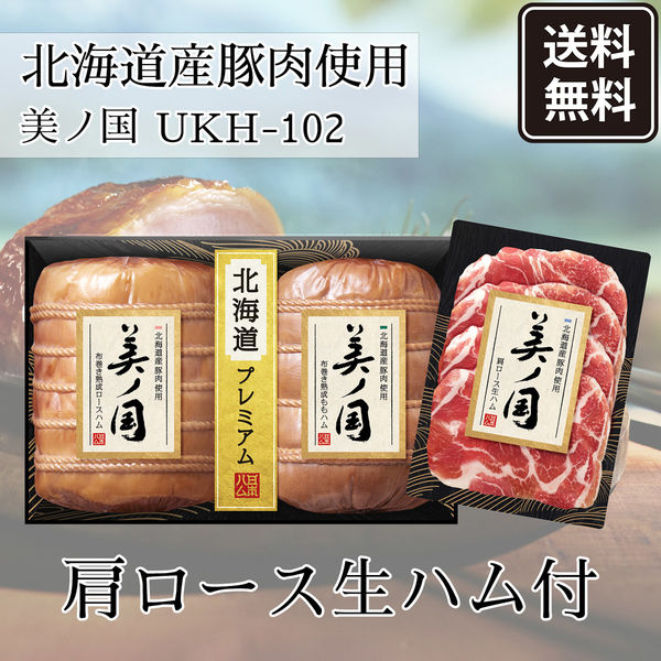 2023年お中元＞日本ハム ハムギフト 北海道産豚肉使用 美ノ国 UKH-102 のし付き お中元 901046329 1セット（直送品） アスクル