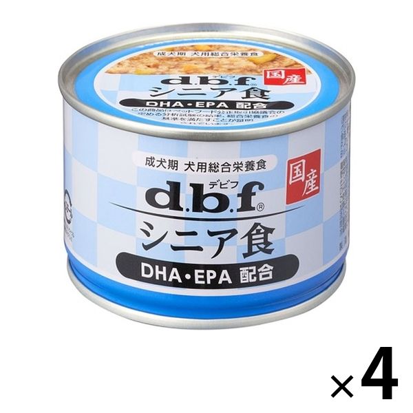 デビフ 缶詰 犬 シニア食 DHA・EPA配合 国産 150g 4缶 ドッグフード ウェット