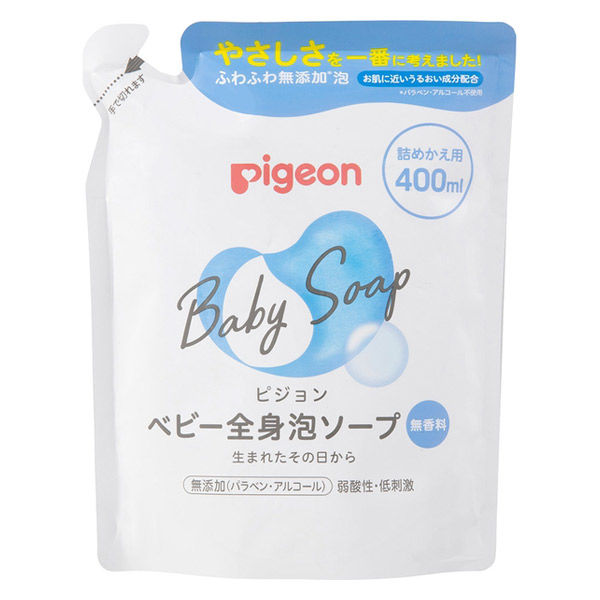 ピジョン 全身泡ソープ 詰め替え 400ml（ベーシック） - アスクル