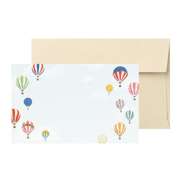 包む 封筒付きミニカード　気球 TC0A5 1セット（5袋）（直送品）