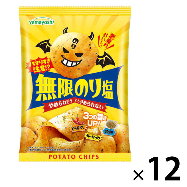 スナック菓子 ポテトチップス 無限のり塩味 1セット（1個×12