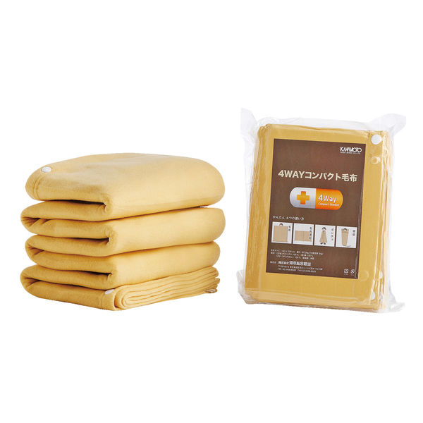 EXECTIVE MOTER様用 絹毛布 河本総合防災 4WAY コンパクト毛布 10102995 1箱(10枚入)（直送