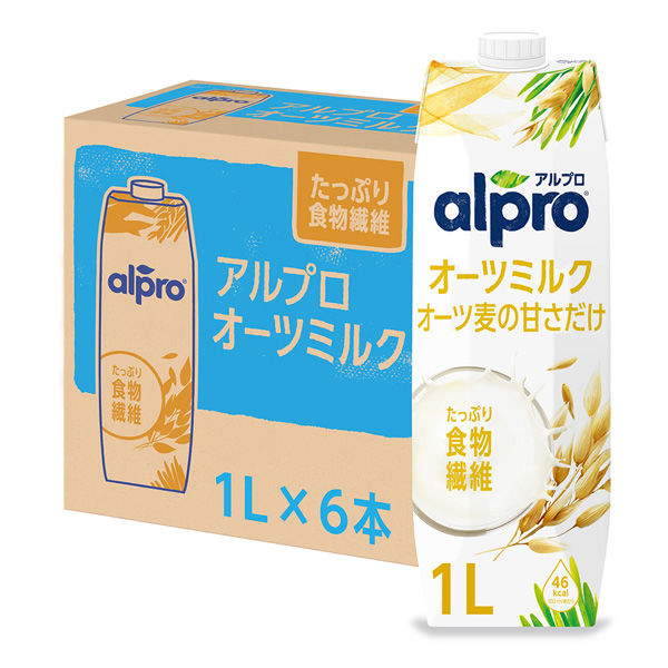 ダノンジャパン アルプロ たっぷり食物繊維 オーツミルク オーツ麦の甘さだけ 1000ml×12本（直送品） - アスクル