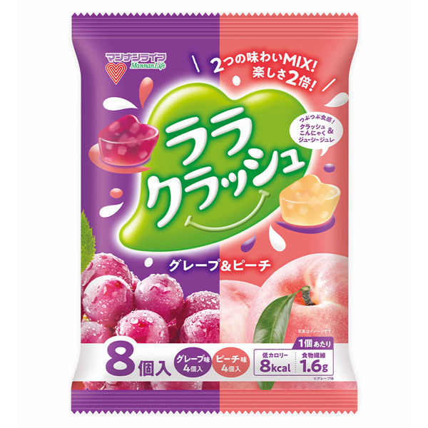 マンナンライフ ララクラッシュアソートグレープ＆ピーチ 24g×8
