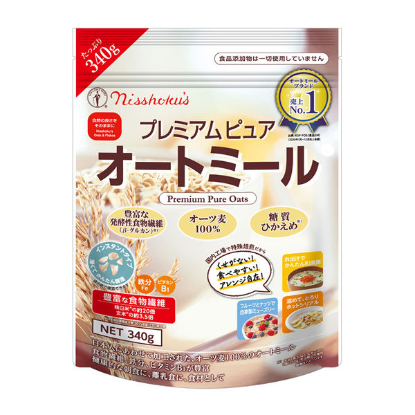 日本食品製造（資） 日食 プレミアム ピュアオートミール 340g×4個 4904075007703（直送品）