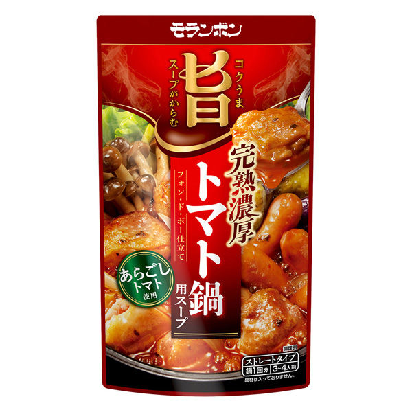 モランボン（株） モランボン コク旨スープがからむ 完熟濃厚トマト鍋用スープ 750g×10個 4902807354521（直送品）