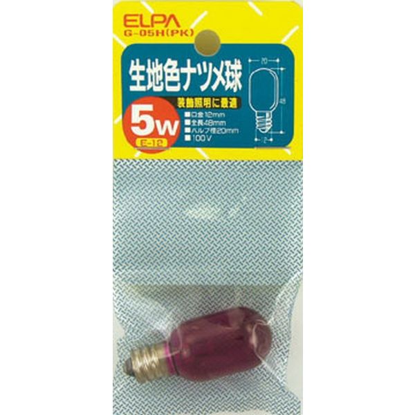 朝日電器株式会社 生地色ナツメ球５Ｗ Gー05H(PK) 1個（直送品）